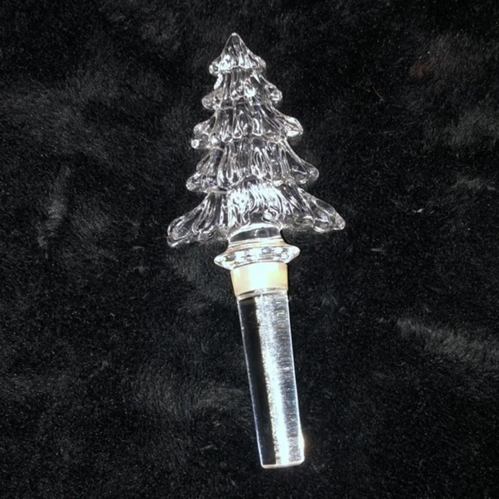 Christmas Tree Holiday Wine Bottle‎ Stopper Clear Glass Mikasa